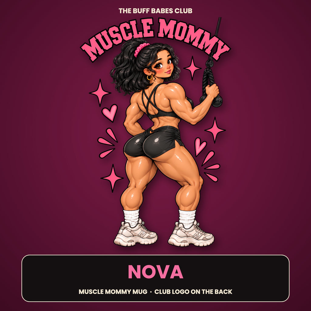 Nova Muscle Mommy character card, gym girl gift