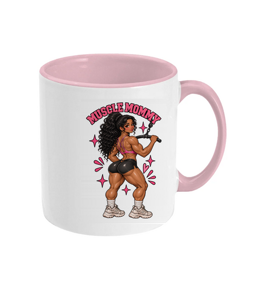 Bliss Muscle Mommy mug, curly hair gym girl gift for her