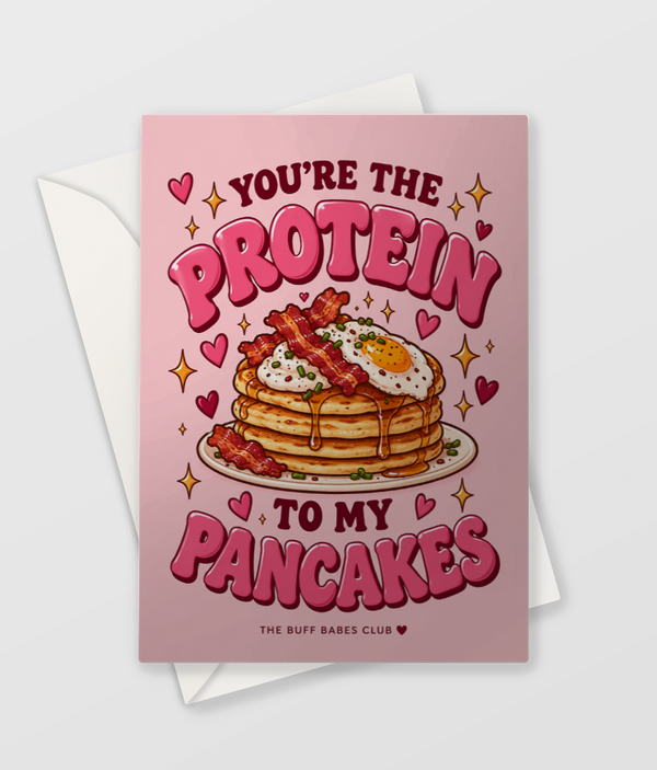 You're the Protein to My Pancakes Card, Funny Gym Valentines Card, Anniversary Card for Gym Couple, Card for Her