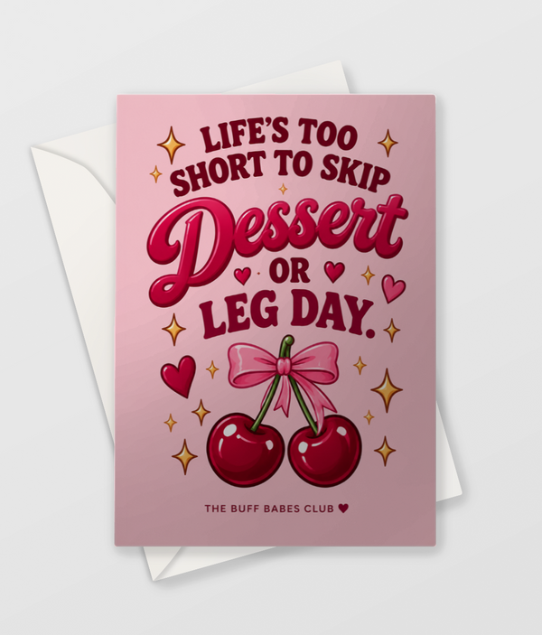 Dessert or Leg Day Card, Funny Gym Girl Galentines Card for Her, Gym Bestie Card, I Choose You