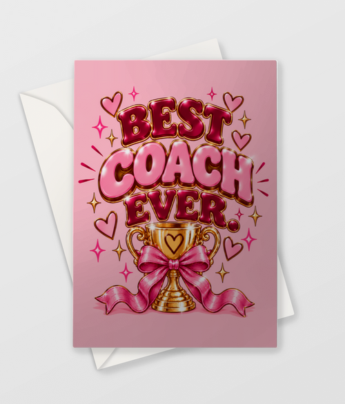 Best Coach Ever card, fitness coach thank you card