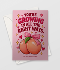 Growing in All the Right Ways Card, cute gym girl encouragement card, A6 with envelope