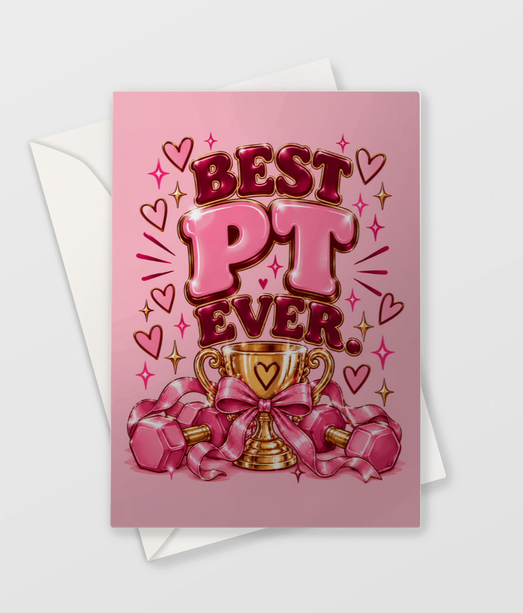 Best PT Ever card, personal trainer thank you card