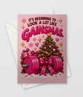 Gainsmas Card, funny gym girl Christmas card, A6 with envelope